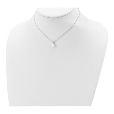 Sterling Silver Freshwater Cultured Pearl Girls' Necklace – view 5
