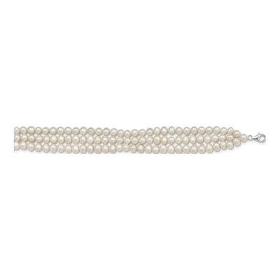 Sterling Silver Freshwater Cultured Pearl Choker Necklace