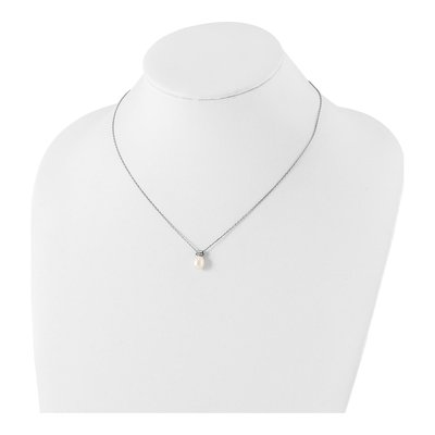 Sterling Silver Freshwater Cultured Pearl Rice Necklace – view 5