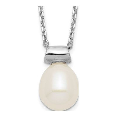 Sterling Silver Freshwater Cultured Pearl Rice Necklace