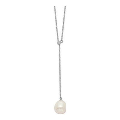 Sterling Silver Freshwater Cultured Pearl Drop Necklace – view 3