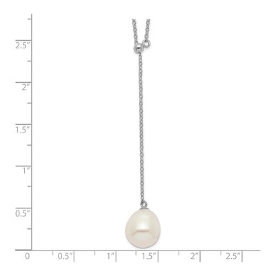 Sterling Silver Freshwater Cultured Pearl Drop Necklace – view 4