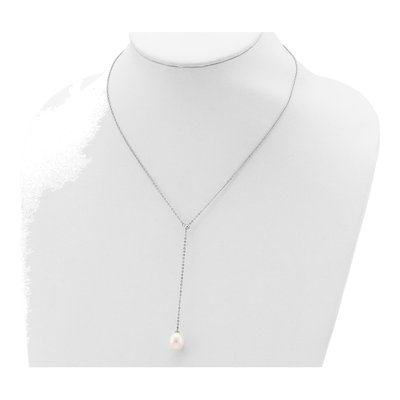 Sterling Silver Freshwater Cultured Pearl Drop Necklace – view 5