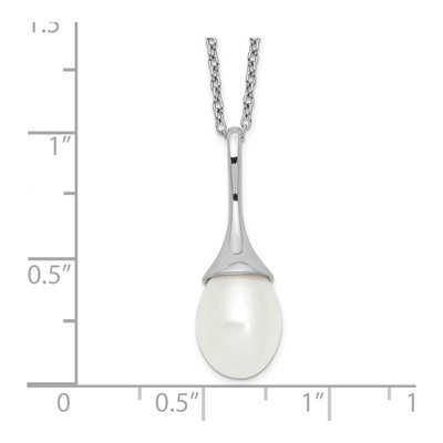 Sterling Silver Freshwater Cultured Pearl Teardrop Necklace – view 4