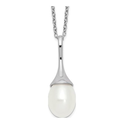 Sterling Silver Freshwater Cultured Pearl Teardrop Necklace