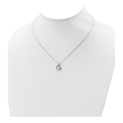 Sterling Silver Freshwater Cultured Pearl Heart Necklace – view 5