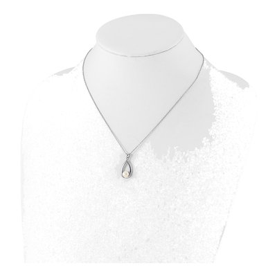 Sterling Silver Freshwater Cultured Pearl Button Necklace – view 5