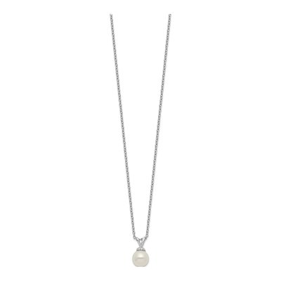 Sterling Silver Freshwater Cultured Pearl Round Necklace – view 3