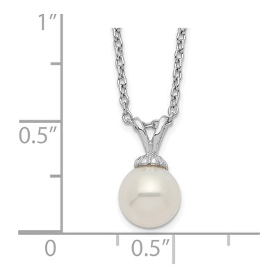 Sterling Silver Freshwater Cultured Pearl Round Necklace – view 4