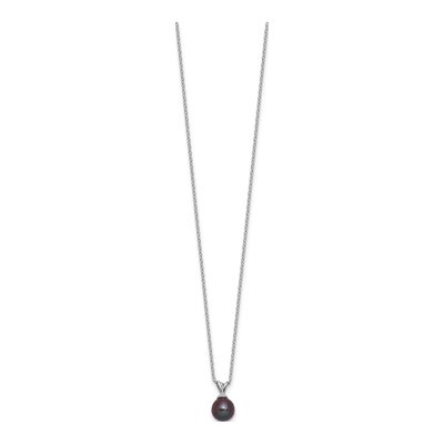 Sterling Silver Black Freshwater Cultured Pearl Necklace – view 2
