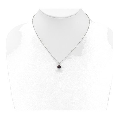 Sterling Silver Black Freshwater Cultured Pearl Necklace – view 3