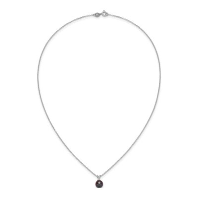 Sterling Silver Black Freshwater Cultured Pearl Necklace – view 4