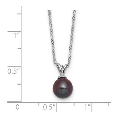 Sterling Silver Black Freshwater Cultured Pearl Necklace – view 5