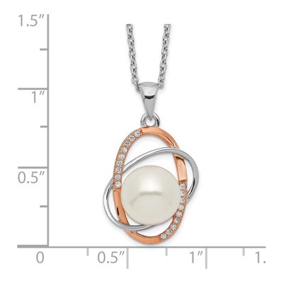 Gold-Plated Sterling Silver Freshwater Cultured Pearl Button Necklace – view 4