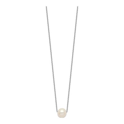 Sterling Silver Freshwater Cultured Pearl Near-Round Necklace – view 3