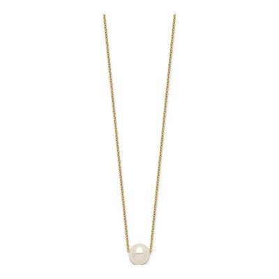 Gold-Plated Sterling Silver Freshwater Cultured Pearl Near Round Necklace – view 2