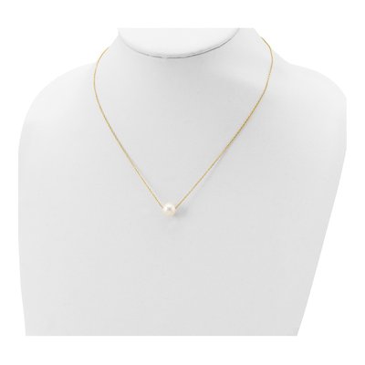 Gold-Plated Sterling Silver Freshwater Cultured Pearl Near Round Necklace – view 3
