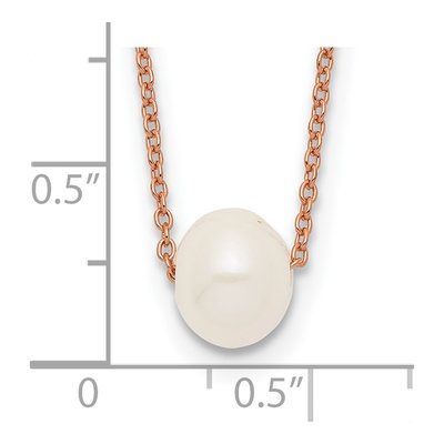 Rose Gold-Plated Sterling Silver Freshwater Cultured Pearl Near-Round Necklace – view 4