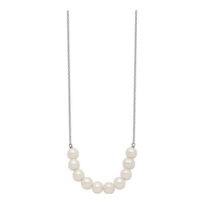 Sterling Silver Freshwater Cultured Pearl Near-Round Necklace – view 3