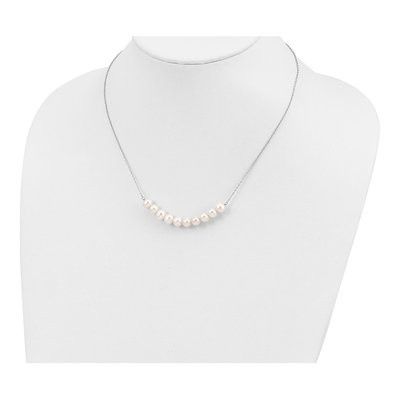 Sterling Silver Freshwater Cultured Pearl Near-Round Necklace – view 5