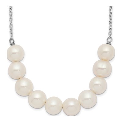Sterling Silver Freshwater Cultured Pearl Near-Round Necklace