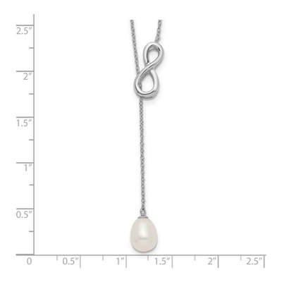Sterling Silver Freshwater Cultured Pearl Lariat Necklace – view 4