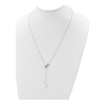 Sterling Silver Freshwater Cultured Pearl Lariat Necklace – view 5