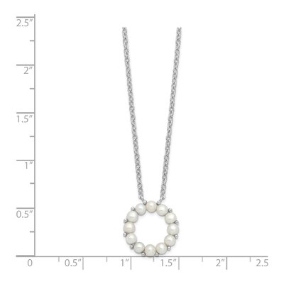 Sterling Silver Freshwater Cultured Pearl Button Necklace – view 4