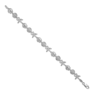 Sterling Silver Sand Dollar Starfish Bracelet – view 3