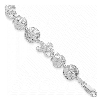 Sterling Silver Starfish Shell Bracelet