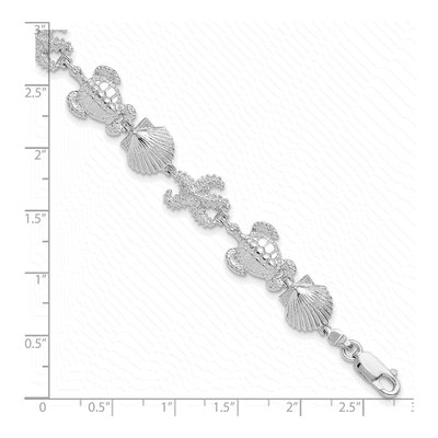 Sterling Silver Turtle Shell Starfish Bracelet – view 4