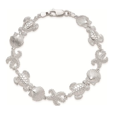 Sterling Silver Turtle Shell Starfish Bracelet – view 5