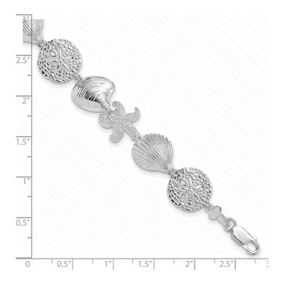 Sterling Silver Sea Turtle Starfish Bracelet – view 3