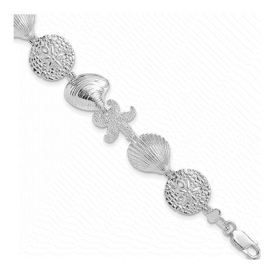 Sterling Silver Sea Turtle Starfish Bracelet