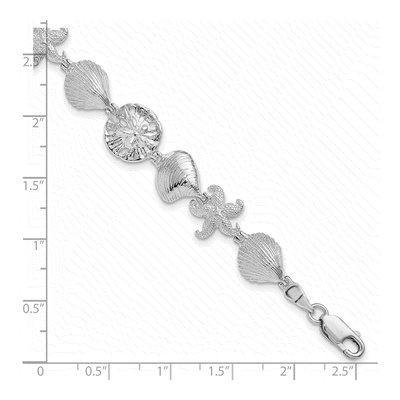 Sterling Silver Starfish Shell Bracelet – view 3