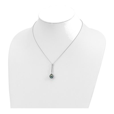 Tahitian Pearl & CZ Necklace and Earrings Set – view 5