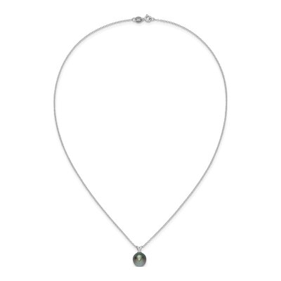 Sterling Silver Black Tahitian Cultured Pearl Necklace – view 3