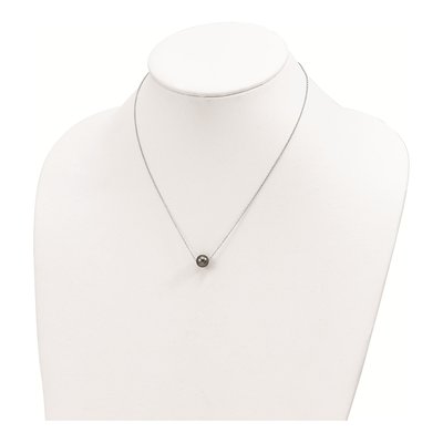 Sterling Silver Black Tahitian Cultured Pearl Necklace – view 3