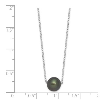 Sterling Silver Black Tahitian Cultured Pearl Necklace – view 4