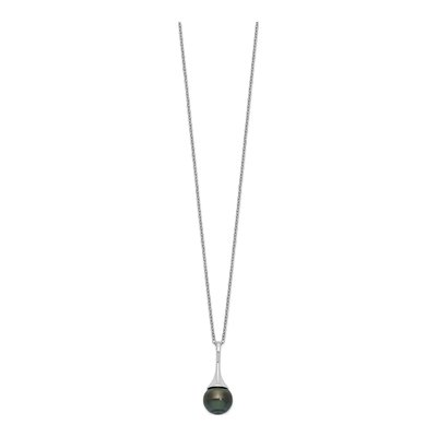 Sterling Silver Black Tahitian Cultured Pearl Necklace – view 3