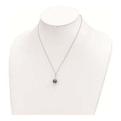 Sterling Silver Black Tahitian Cultured Pearl Necklace – view 4