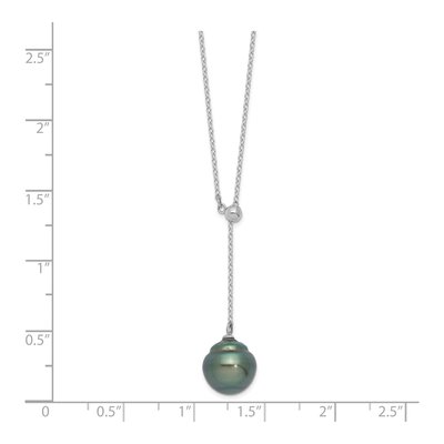 Sterling Silver Black Tahitian Cultured Pearl Necklace – view 5