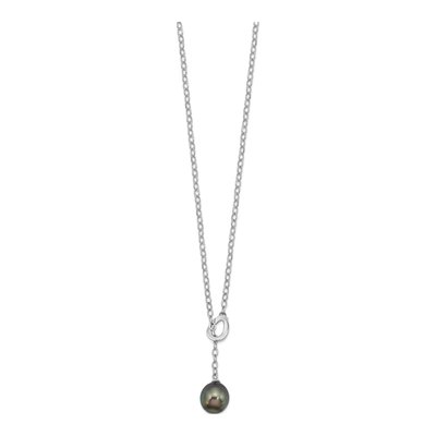 Sterling Silver Black Tahitian Cultured Pearl Necklace – view 3