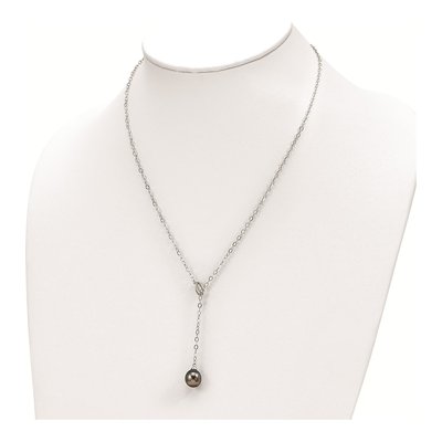 Sterling Silver Black Tahitian Cultured Pearl Necklace – view 4