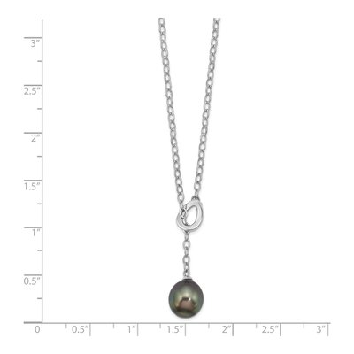 Sterling Silver Black Tahitian Cultured Pearl Necklace – view 5