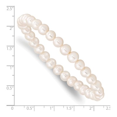 White Freshwater Pearl Stretch Bracelet – view 3