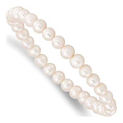 White Freshwater Pearl Stretch Bracelet