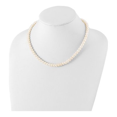 Sterling Silver Freshwater Cultured Pearl Near-Round Necklace – view 5