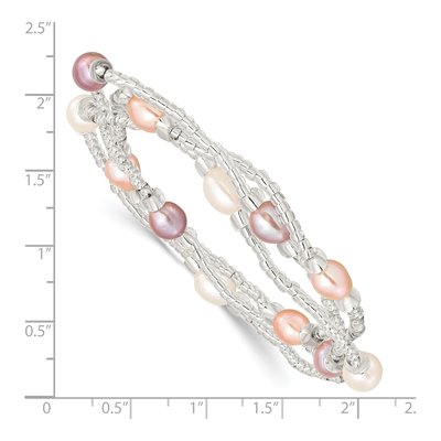 3-Piece Freshwater Pearl & Glass Bead Stretch Bracelet Set – view 4