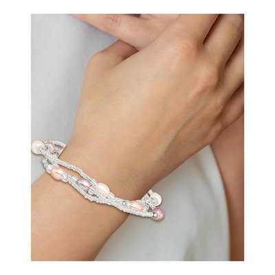 3-Piece Freshwater Pearl & Glass Bead Stretch Bracelet Set – view 5